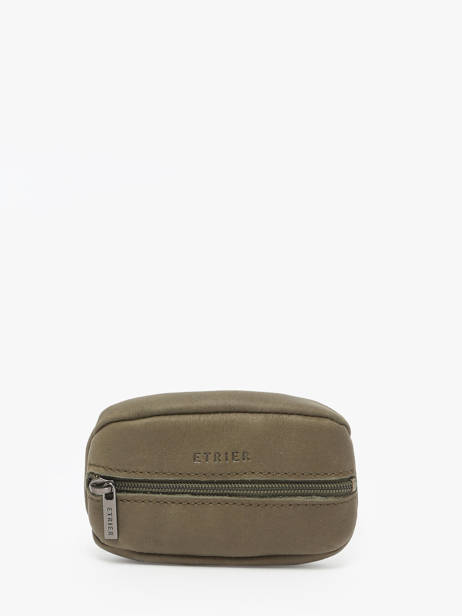 Leather Coin Purse Oil Etrier Green oil EOIL043